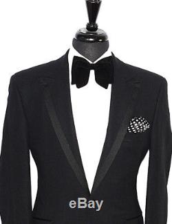Mens William Hunt Savile Row Black Tuxedo Dinner Slim Fit Suit 40r W32 X L31