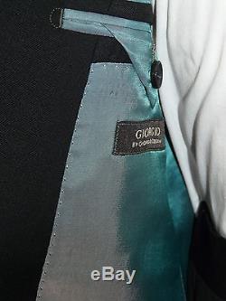 Mens Wool Cashmere Solid Black Dress Suit Giorgio Cosani 2 button 900 Slim Fit