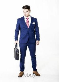 Mens slim fit suit in Blue Navy ideal smart wear Wholesale Price work wedding