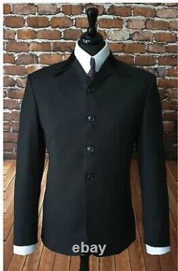 Mod Beatles Black Velvet Collar Suit 4 Button Suit Slim Fit retro 1960's Suiting