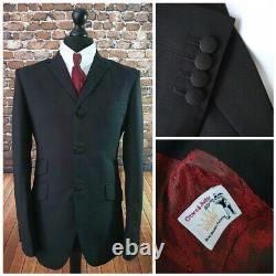 Mod Suit Black POW Check Suit 3 Button Slim Fitting Suit 1960's skinhead suit