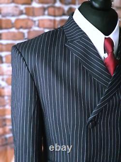 Mod Suit Black & White Pinstripe Suit 6 Button Double Slim Fitting Suit 1960's