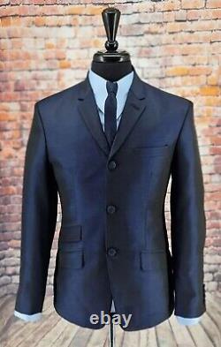 Mod suit skinhead suit Navy & Black Two Tone suit 3 button slim fit suit