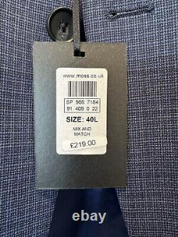 Moss Bros DKNY Slim Fit Blue Suit Jacket And Waistcoat RRP £339