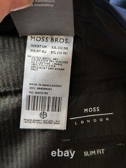 Moss Bros Slim Fit Ink Stretch Suit