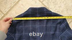Moss London 100% Extra Fine Merino Wool Blue Checked 2 Piece Suit Slim Fit 38R