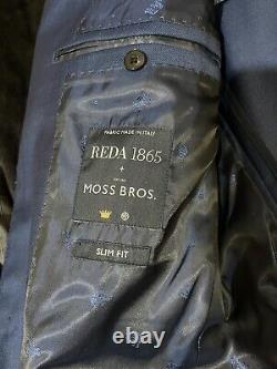 Moss bros Blue Prom suit, Slim Fit, Wedding Suit, 40chest /Waist 34