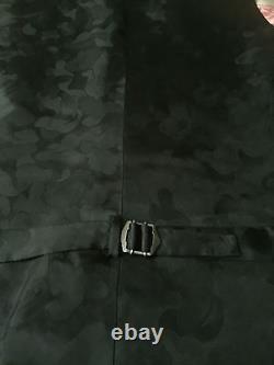 Mr. Bathing Ape 3-Piece Black Suit Slim fit 1st Camo lining Wool Cashmere New 48