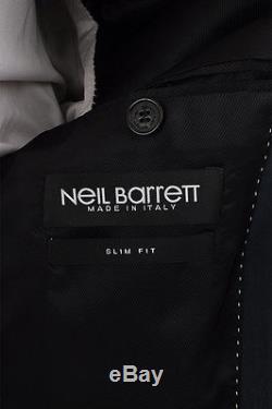 NEIL BARRETT New Man Gray Slim Fit Single Breasted Two Button Suit Size 48 ita