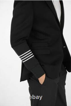 NEIL BARRETT men Suit Jackets Blazer Slim Long Fit 2 Button Stripes Black 52