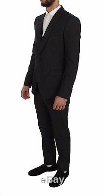 NEW $2400 DOLCE & GABBANA Suit 3 Piece Gray Wool Silk Stretch Slim Fit EU54/US44