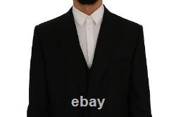 NEW $2400 DOLCE & GABBANA Suit Black Wool Slim Fit 3 Piece s. EU56/ US46 / XXL