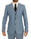 NEW $2600 DOLCE & GABBANA Blue Wool Silk Slim Fit 3 Piece Suit EU44 / US34 / XS