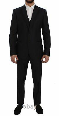 NEW $2800 DOLCE & GABBANA Suit 3 Piece Blue Silk Wool Slim Fit s. EU50 / US40 /L