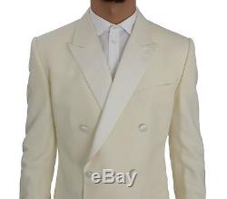 NEW $2800 DOLCE & GABBANA Suit 3 Piece Cream White Wool Silk Slim Fit EU50 /US40