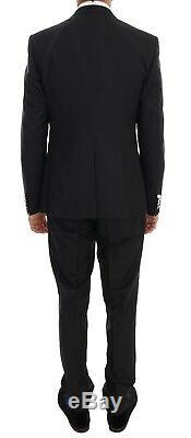 NEW $2800 DOLCE & GABBANA Suit Black Wool Silk 3 Piece Slim Fit EU48 /US38 / M