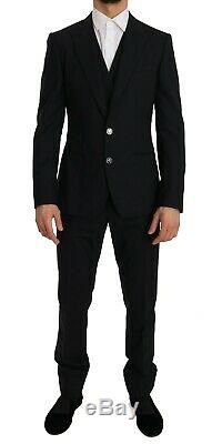 NEW $2800 DOLCE & GABBANA Suit Blue Wool SICILIA Slim Fit 3 Piece IT48 / US38