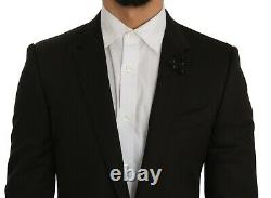 NEW $2900 DOLCE & GABBANA Suit Brown Wool Crystal Bee Slim Fit MARTINI IT46/US36
