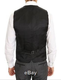 NEW $2900 DOLCE & GABBANA Suit Gray Polka Dotted Slim Fit 3 Piece EU46 / US36 /S