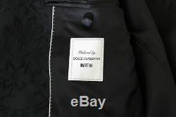 NEW $3000 DOLCE & GABBANA Suit Black Floral Brocade Slim Fit 3 Piece EU50/US40/L