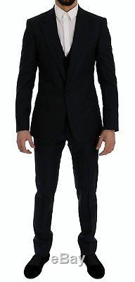 NEW $3200 DOLCE & GABBANA Suit Blue Wool Silk Slim Fit 3 Piece s. EU46/ US36 / S