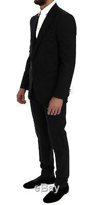 NEW $3200 DOLCE & GABBANA Suit Blue Wool Silk Slim Fit 3 Piece s. EU46/ US36 / S