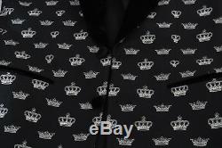 NEW $3400 DOLCE & GABBANA Suit Black Crown Wool Stretch Slim Fit EU46 / US36 / S