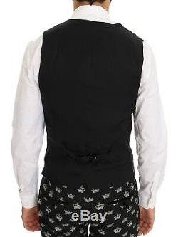 NEW $3400 DOLCE & GABBANA Suit Black Crown Wool Stretch Slim Fit EU54/ US44 / XL
