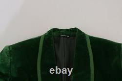 NEW $3400 DOLCE & GABBANA Suit Green Velvet Slim Fit Double Breasted EU48 / US38