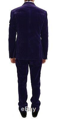 NEW $3400 DOLCE & GABBANA Suit Purple Velvet Slim Fit Double Breasted EU48 /US38