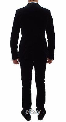 NEW $4400 DOLCE & GABBANA Suit Vest Blue Velvet 3 Piece Slim Fit EU48 / US38 / M