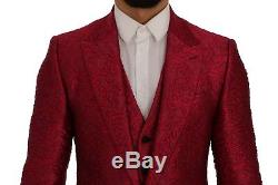 NEW $4800 DOLCE & GABBANA Suit 3 Piece Slim fit Pink Jacquard s. EU50 /US40 / L