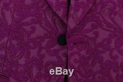 NEW $4800 DOLCE & GABBANA Suit 3 Piece Slim fit Pink Jacquard s. EU50 / US40 / L