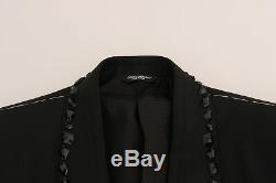 NEW $5800 DOLCE & GABBANA Suit Black Wool Crystal Slim Fit 3 Piece EU54/ US44/XL