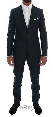 NEW $700 DANIELE ALESSANDRINI Suit Blue Striped Two Button Slim Fit IT48 / US38