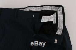 NEW $700 DANIELE ALESSANDRINI Suit Blue Striped Two Button Slim Fit IT48 / US38