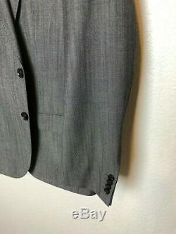 NEW $895 HUGO BOSS Huge 1 Genius Slim Fit Grey Twill Wool Business Suit 38 S