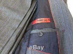 NEW $995 Hugo Boss Red Label Slim Fit Super 100 Amaro Heise Herringbone Suit 42R