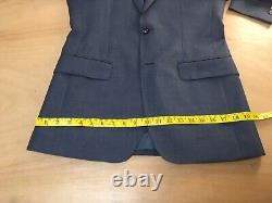 NEW Burberry Milbury blue 2 piece suit wool silk linen blend slim fit 44