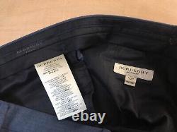 NEW Burberry Milbury blue 2 piece suit wool silk linen blend slim fit 44