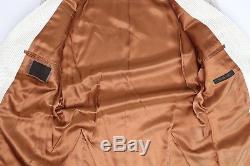 NEW Jos A Bank Cream Pin Stripe Slim Fit Suit 42R 36W Wool Linen Blend Summer