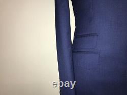 NEW & LINGWOOD Tailored Fit Plain BLUE WOOL SUIT 36 Reg W30 L32 -WORN ONCE