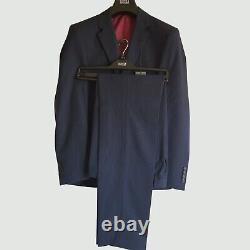 NEW M&S slim fit blue two piece suit jacket 36s & trousers W30/L33in