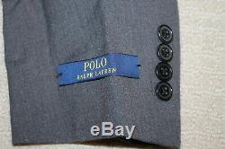 NEW Polo Ralph Lauren Custom Slim Fit Gray Stretch Cotton Spring Summer Suit 42R