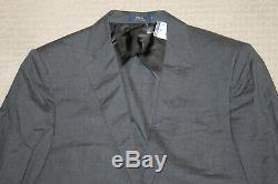 NEW Polo Ralph Lauren Custom Slim Fit Gray Stretch Cotton Spring Summer Suit 44R