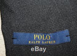 NEW Polo Ralph Lauren Custom Slim Fit Modern Charcoal Gray Plaid Wool Suit 38R