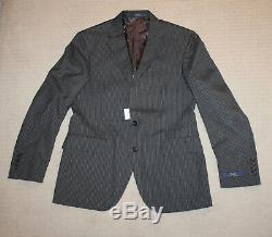 NEW Polo Ralph Lauren Custom Slim Fit Modern Gray Stripe Wool Suit 42L