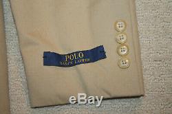 NEW Polo Ralph Lauren Custom Slim Fit Tan Cotton Spring Summer Suit 42R