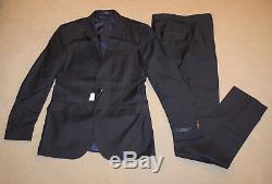 NEW Polo Ralph Lauren Modern Slim Custom Fit Dark Blue Check Wool Suit 38R