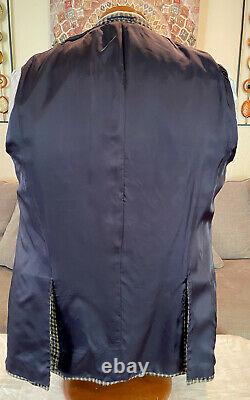 NEW Suit Supply Mens Gray Plaid 2 Btn Slim Fit Blazer Sz 42 L